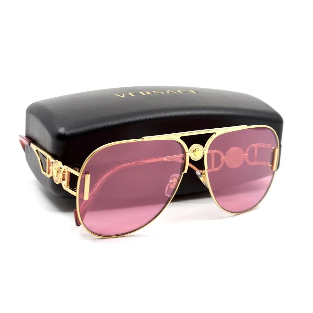 VERSACE VE2255 1002A4 GOLD PINK AUTHENTIC SUNGLASSES - Picture 5 of 13